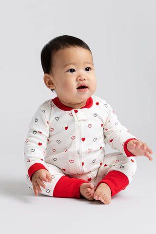 One-Piece Baby Pajamas_Doodle Hearts