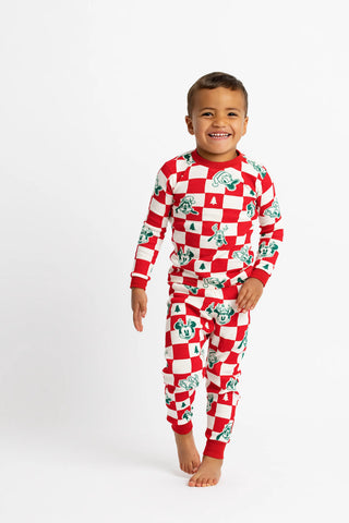 Two-Piece Pajama Set_Disney Checkered Christmas