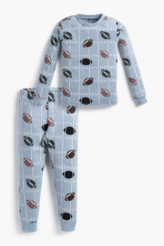 Two-Piece Pajama Set_Football Fun