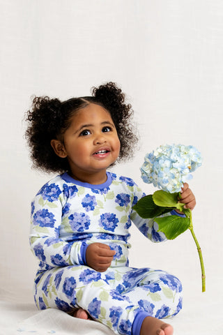 Two-Piece Pajama Set_Iris Purple Hydrangeas