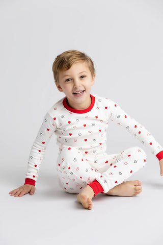 Two-Piece Pajama Set_Doodle Hearts