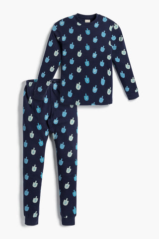 Adult Two-Piece Pajamas_Hanukkah Dreidels