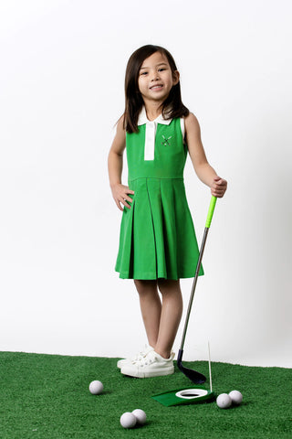Pleated Tennis Dress_Golf Clubs on Green