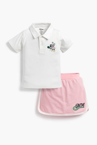 Polo + Tennis Skort Outfit_Disney Minnie Mouse Pink