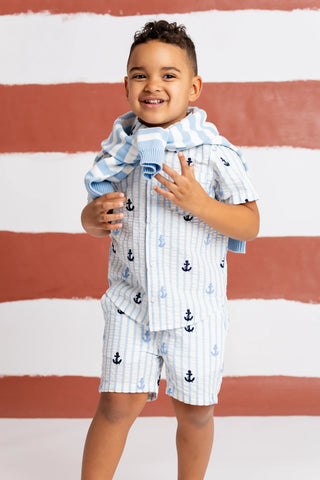 Poplin Shirt + Short Set_Nautical Anchors