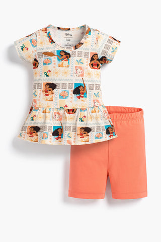 Peplum Top Shorts Bundle_Disney Moana Coral