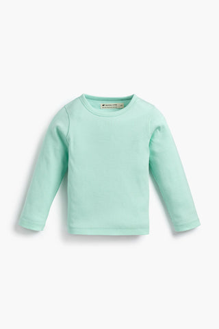Ribbed Long Sleeve Crewneck Tee_Mint