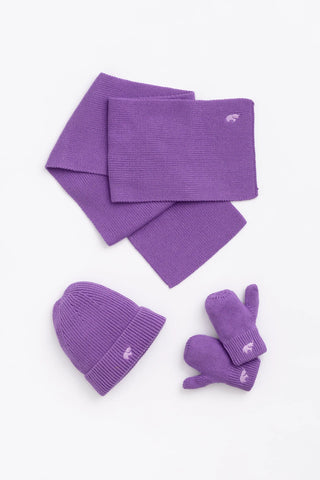 Ribbed Knit Accessory Bundle_Dark Purple