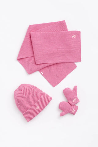 Ribbed Knit Accessory Bundle_Hot Pink