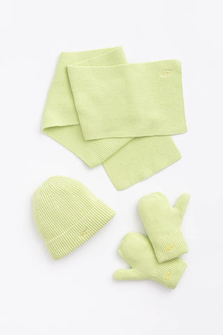 Ribbed Knit Accessory Bundle_Lime Green