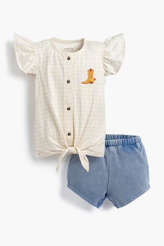 Ruffle Tank Short Set_Toy Story Jessie on Gingham