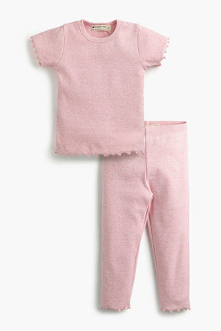 Bundle Item - Ribbed Short Sleeve Crewneck Tee_Light Pink Heather