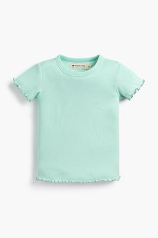 Ribbed Short Sleeve Crewneck Tee_Mint