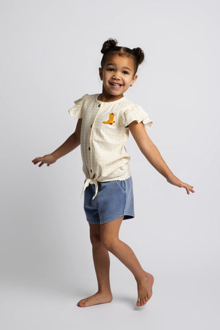 Ruffle Tank Top_Toy Story Jessie on Gingham