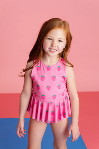 Ruffle Skirt Swimsuit_Sweet Strawberries