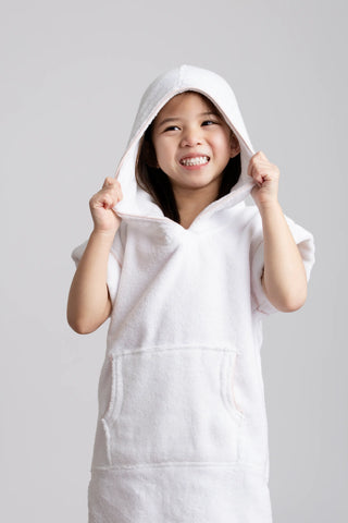 Terry Beach Coverup_White + Pink