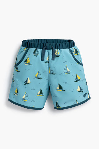 Pocket Swim Trunks_Little Skippers on Blue