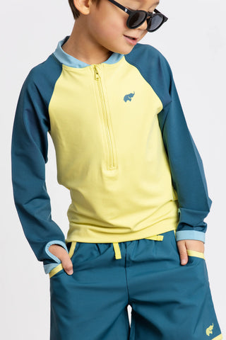 Rashguard Top_Dark Teal + Green