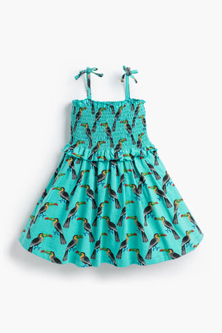Smocked Bow Sundress_Tropical Toucans