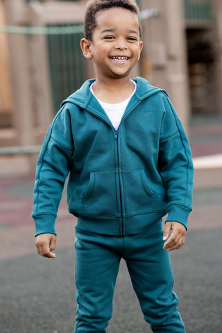 Sporty Zip Hoodie_Dark Green Heather