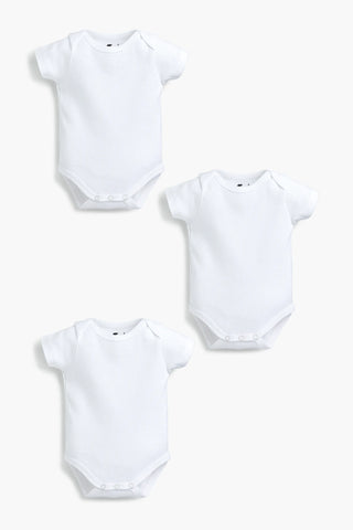 SALE - 3-Pack Short Sleeve Bodysuits_White