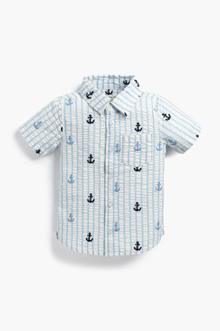 Short Sleeve Oxford Shirt_Nautical Anchors