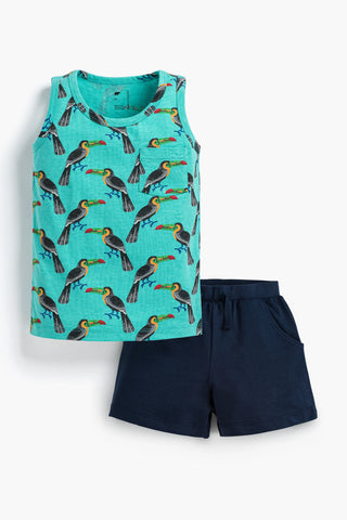 Sunshine Tank Top + Pocket Short Set_Tropical Toucans