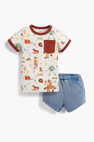 Crewneck Tee Dolphin Short Set_Toy Story Western Friends