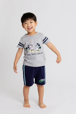 Short Sleeve Crewneck Tee_Disney Mickey + Minnie Mouse Grey