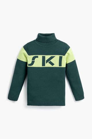 Knit Turtleneck Sweater_Dark Green Ski