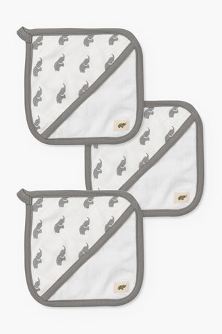 3-Pack Organic Washcloths_Grey Elephant
