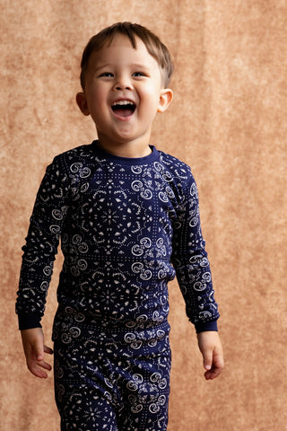 Two-Piece Pajama Set_Navy Bandana