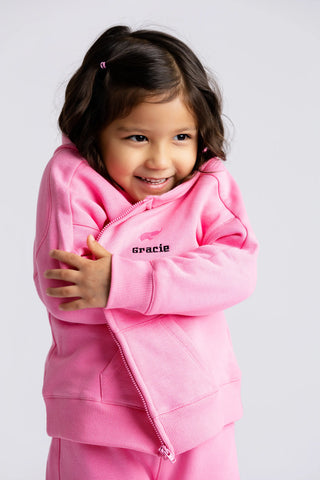 Sporty Zip Hoodie_Hot Pink