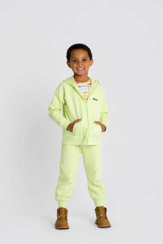 Sporty Zip Sweatsuit_Lime Green