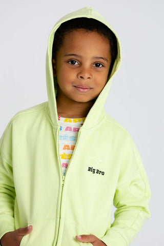 Sporty Zip Hoodie_Lime Green