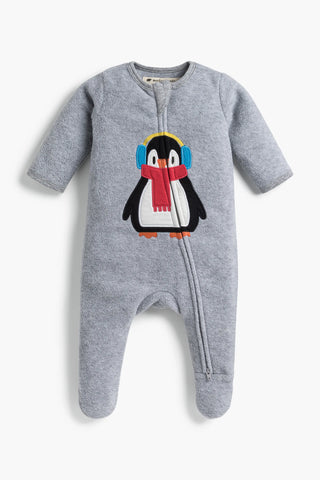 Fleece Zipper One-Piece_Bundled Up Penguins