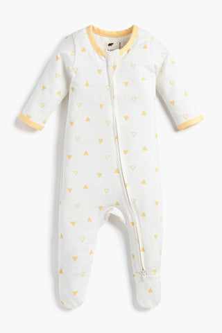 Zipper One-Piece_Yellow Triangles