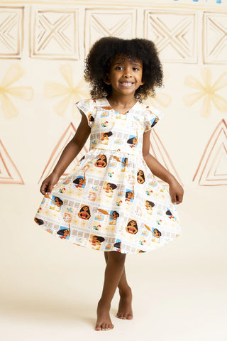 Short Sleeve Let's Dance Dress_Disney Moana Coral