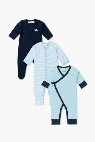 Bundle Item - Ribbed Cotton Zipper One-Piece_Tiny Blue Dino Delight