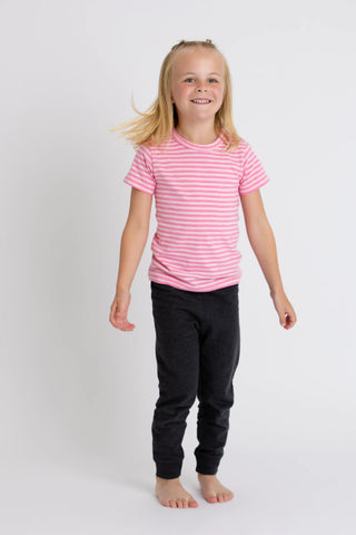 Short Sleeve Crewneck Tee_Light Pink Tonal Stripe