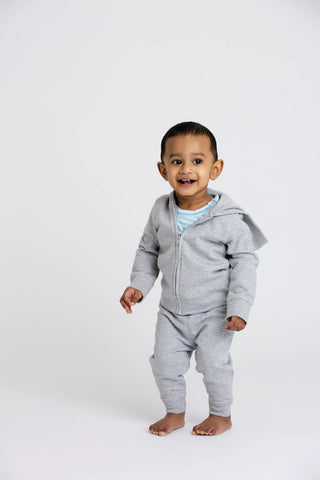 Zip-Up Hooded Track Suit Bundle_Heather Grey