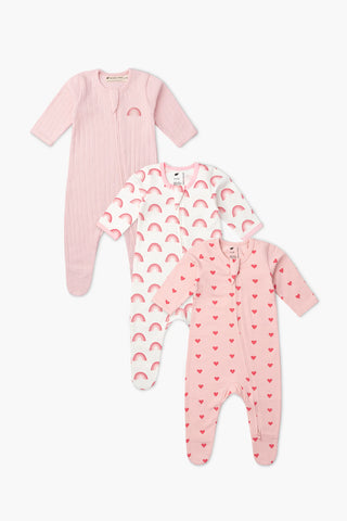 Bundle Item - Pointelle Zipper One-Piece_Light Pink Rainbow