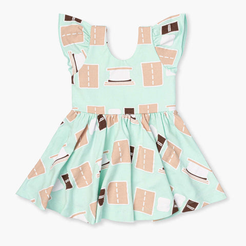 SALE - Short Sleeve Let's Dance Dress_Pass the S'mores